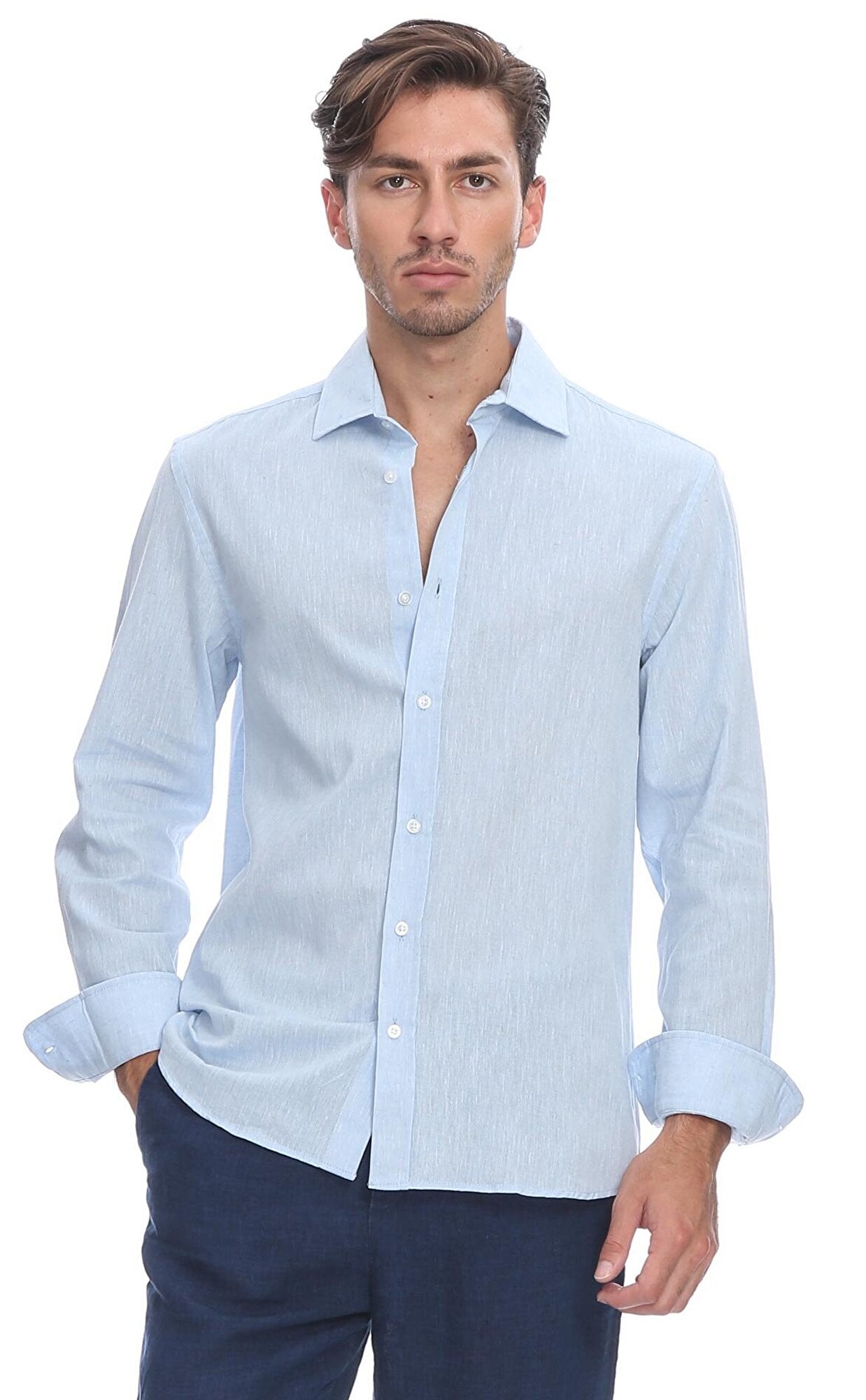 LINEN SHIRT LIGHT BLUE