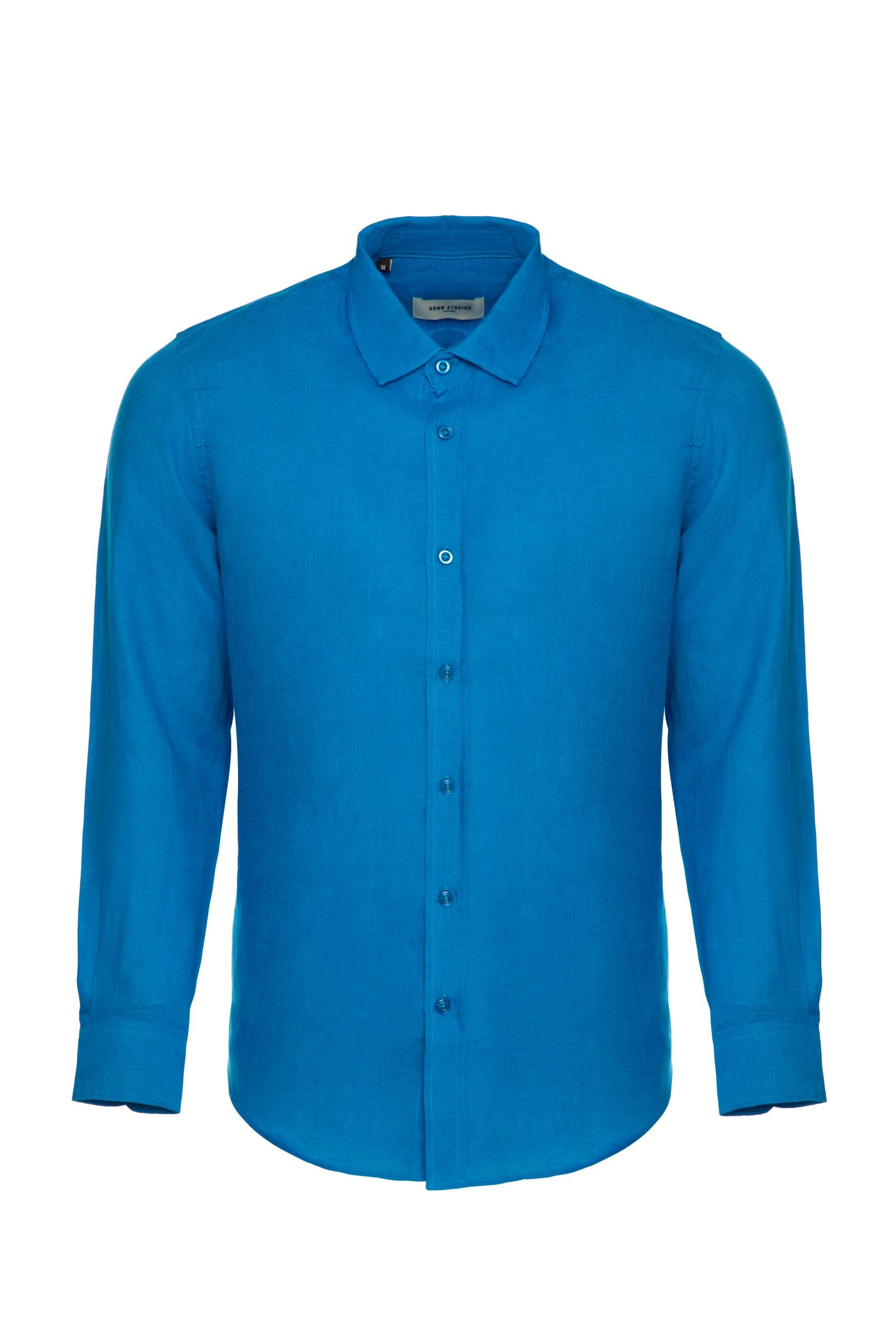 PURE LINEN SHIRT AQUAMARINE