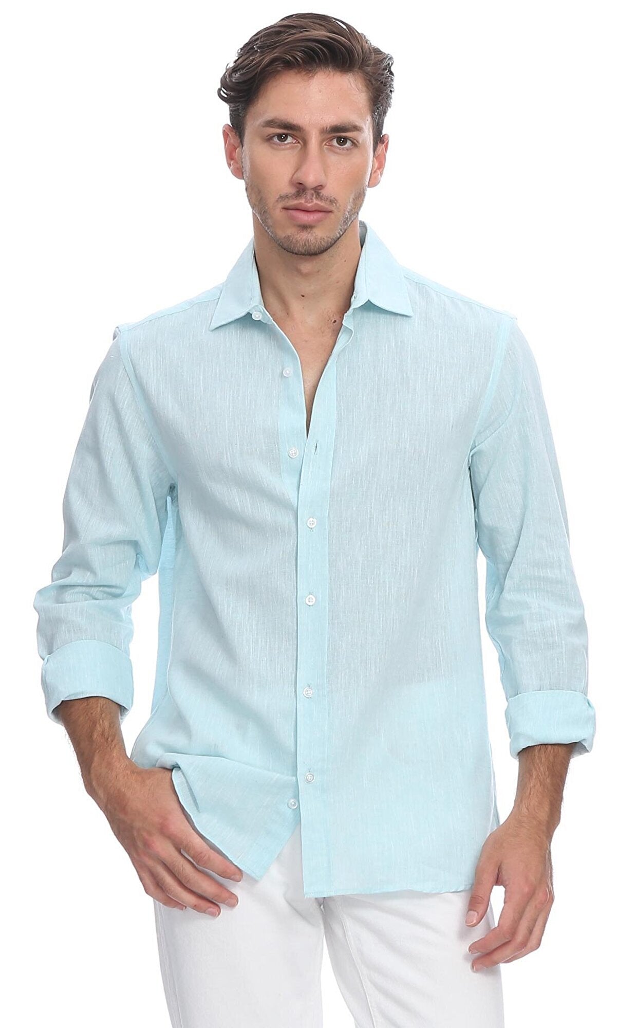 LINEN SHIRT LIGHT GREEN